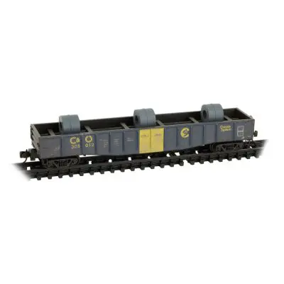 C&O Weathered 3-pack with Coil Load In Jewel Cases **N Scale - Micro-Trains Line - Image 5