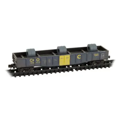 C&O Weathered 3-pack with Coil Load In Jewel Cases **N Scale - Micro-Trains Line - Image 4