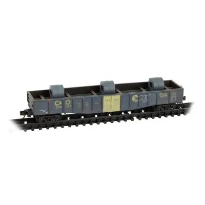 C&O Weathered 3-pack with Coil Load In Jewel Cases **N Scale - Micro-Trains Line - Image 3