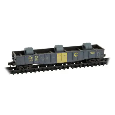 C&O Weathered 3-pack with Coil Load In Jewel Cases **N Scale - Micro-Trains Line - Image 2