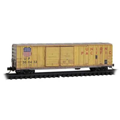 Union Pacific UP 50' Rib-Side Double-Door Boxcar Weathered 2-Pack #300331, 300432 In Jewel Cases **N Scale - Micro-Trains Line - Image 5