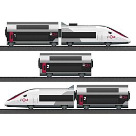TGV Duplex Battery-Operated Starter Set with Plastic Track - My World --  French State Railways SNCF (Era VI, black, gray, red, white)